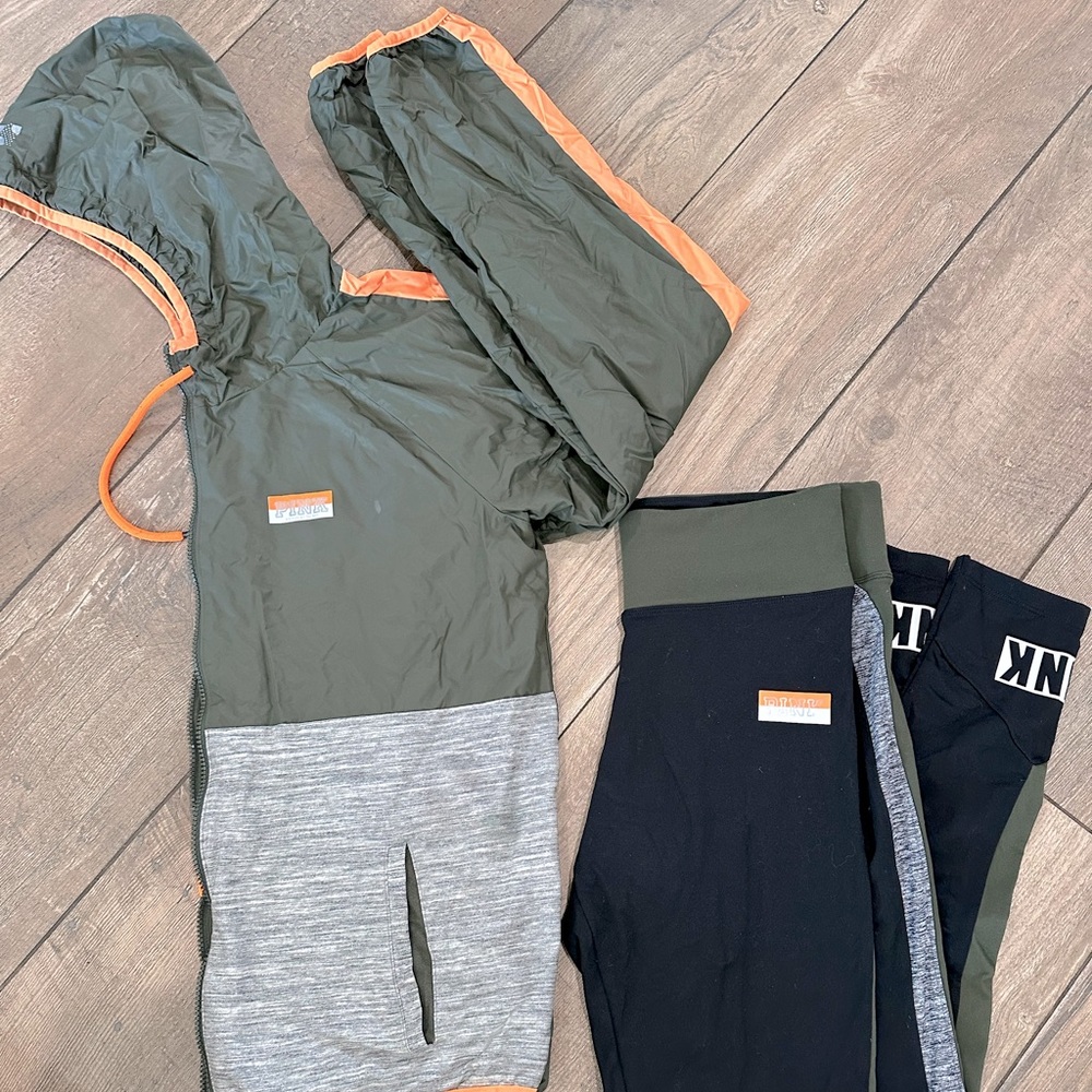 Victoria’s Secret PINK set yoga pants jacket water repellent M/L